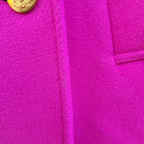 J. Crew majesty pea coat in hot pink stadium cloth blogger favorite size 2 - Picture 6 of 11
